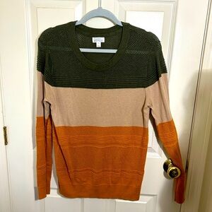 Market & Spruce Color Block Stripe Long Sleeve Sweater